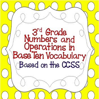 Preview of CCSS 3rd Grade Numbers & Operations in Base 10 Word Wall Posters & Flash Cards