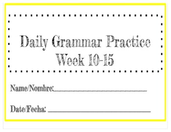 Preview of CCSS- 5 Week Daily Grammar Week 10-15 REVIEW PRINTABLES