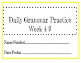 CCSS- 5 Week Daily Grammar Week 4-9 REVIEW PRINTABLES-INDE