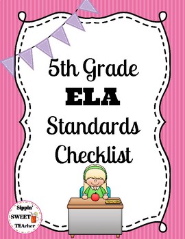 Preview of 5th Grade ELA Standards Checklist (Common Core)