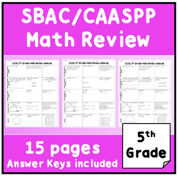 Preview of SBAC/CAASPP 5th Grade Common Core Math Review