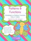 CCSS 6.EE.9  Figure Patterns and Functions Worksheet