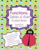 CCSS 6.EE.9  Guided Notes - Functions, Tables, and Rules