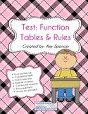 CCSS 6.EE.9 Test on Functions, Tables, and Rules