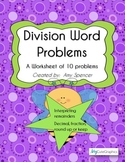 CCSS 6.NS.2  Division Word Problems Worksheet