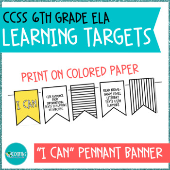 Preview of CCSS 6th Grade ELA Standards |  I Can Learning Targets Banner