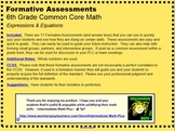 CCSS 6th Grade Equations & Expressions Formative Assessments