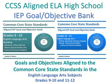 Preview of CCSS ALIGNED ENGLISH LANGUAGE ARTS HIGH SCHOOL GOAL/OBJECTIVE BANK
