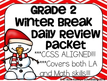 Preview of CCSS Aligned Christmas/Winter Break NO PREP Take Home Review Packet