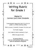 CCSS Aligned General Writing Rubric for Grade 1