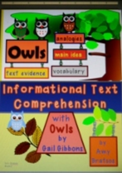 Preview of CCSS Aligned Informational Text Comprehension with Owls by Gail Gibbons