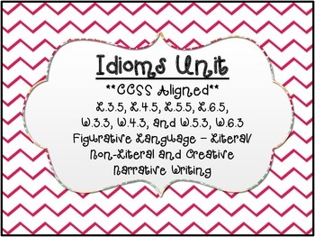 Preview of "Idioms" -  Figurative Language Literal/Non-Literal Meaning