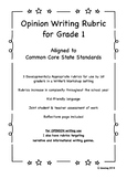 CCSS Aligned Opinion Writing Rubric for Grade 1