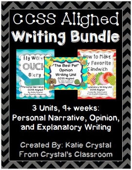 Preview of CCSS Aligned Writing Bundle: Personal Narrative, Opinion, and Explanatory Units