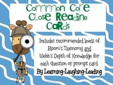 CCSS Close Reading Cards with Bloom's and DOK