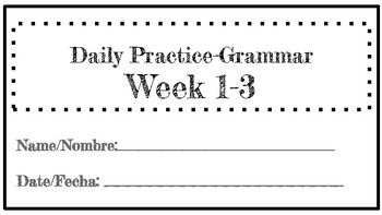 Preview of CCSS DAILY GRAMMAR PRACTICE-Week 1-3 printable!