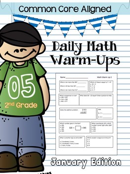 Preview of Common Core Daily Math Warm Ups - 2nd Grade January