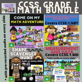 Preview of CCSS First Grade Math Word Problem Adventure Stories BUNDLE