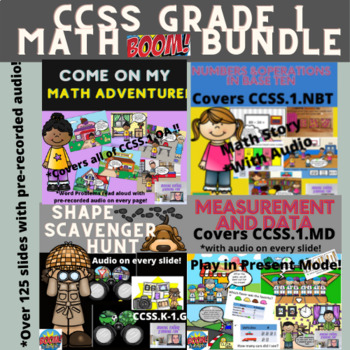 Preview of CCSS Grade 1 Math Word Problem Adventure Stories Boom Bundle