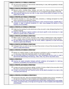 Preview of CCSS Grade 3 Literature and Information Standards Checklist