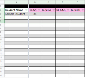 Preview of CCSS Grade 5 Speaking & Listening Data Tracker