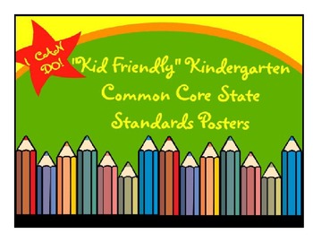 Preview of CCSS Kid Friendly Kindergarten Math Standards