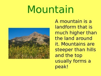 CCSS Landform definitions for third grade by Jessica M | TpT
