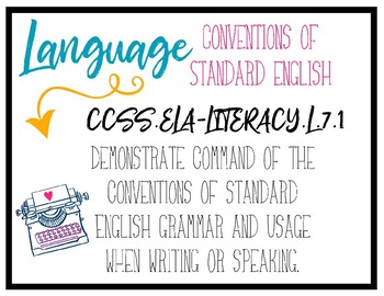 Preview of CCSS Language Standards - 7th Grade