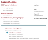 CCSS Lesson Plan Template - 8th Grade ELA - Writing