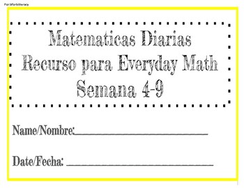Preview of CCSS Matemáticas Diaria- Un Recurso para Everyday Math Imprímelo! 