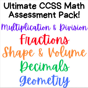 Preview of Math Assessment Pack (4th & 5th Grade) (ALL CCSS STANDARDS)