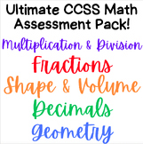 Math Assessment Pack (4th & 5th Grade) (ALL CCSS STANDARDS)