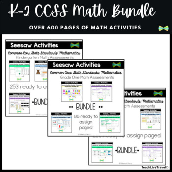 Preview of K-2 Math BUNDLE | CCSS | Seesaw Activities | Online Learning