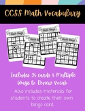 CCSS Math Vocabulary for Elementary Aged Students: Bingo