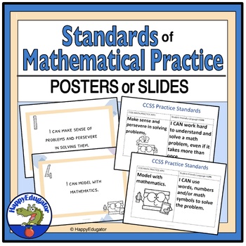 Preview of CCSS Mathematical Practices Standards Posters with Kid-Friendly Language