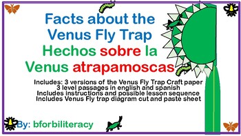 Preview of CCSS-NGSS BILINGUALSCIENCE:VENUS FLYTRAP PASSAGE AND CRAFTIVITY- LEVELED