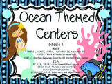 CCSS Ocean ELA and Math Centers (Bundle)- Grade 1
