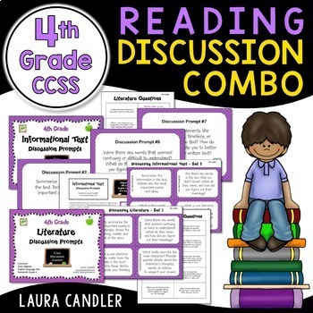 Preview of 4th Grade CCSS Reading Discussion Bundle ( Ideal for ESL)