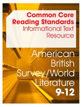 Preview of CCSS Reading Standards: Informational Text Resource (Grades 9-12)