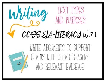 Preview of CCSS Writing Standards - 7th Grade