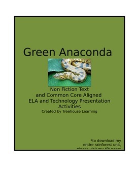 Preview of Rainforest Animals:  Green Anaconda Unit