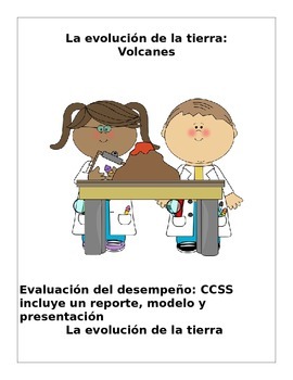 Preview of CCSS proyecto volcán con un reporte, modelo y presentación en español