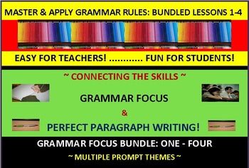 Preview of CCSS/PARCC-Aligned: Perfect Paragraph Writing & Grammar Fun! Bundled (1-4)