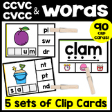 CCVC & CVCC words Clip Cards, Initial & Final Consonant Bl