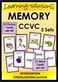 CCVC Card Game - MEMORY - 3 Sets (63 CCVC Words) - DESIGNE