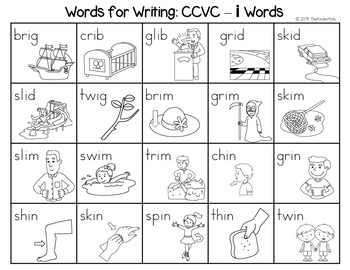 CCVC - I Word List - Writing Center by The Kinder Kids | TpT