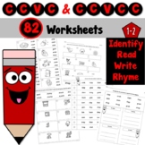 CCVC and CCVCC Worksheets to Identify, Read, Write, and Rhyme