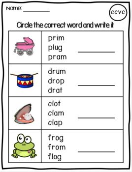 CCVC and CVCC Phonics Package - Worksheets and Flashcards for phonic ...