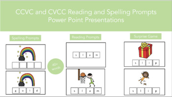 Preview of CCVC and CVCC Reading and Spelling Prompts - Online Powerpoint Presentations