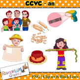 CCVC short vowel an clip art